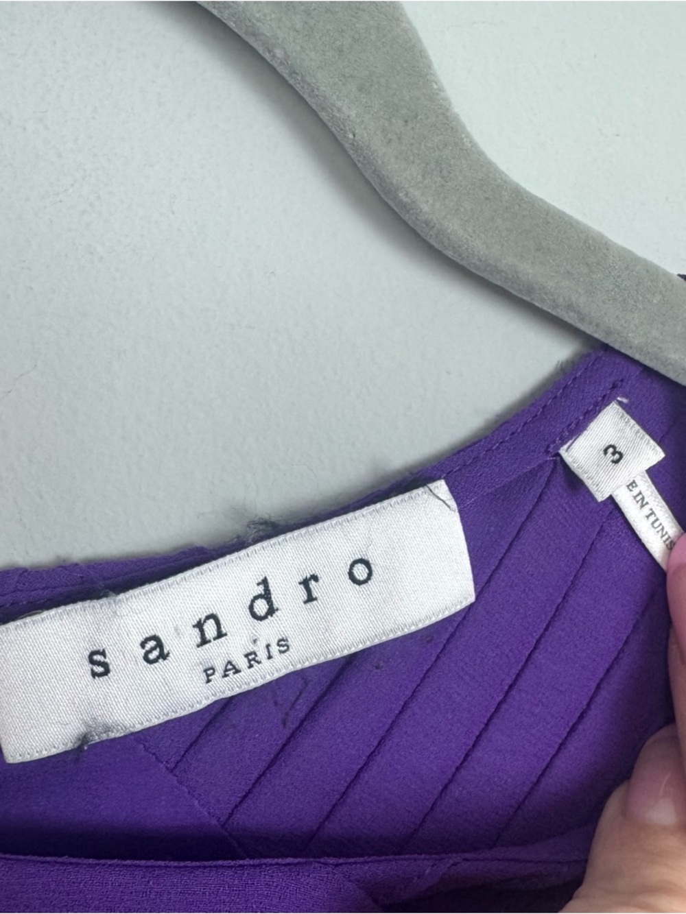SANDRO PARIS | Purple Sleeveless Sheath Dress with Zipper Waist Women’s Size 8 - Picture 8 of 12